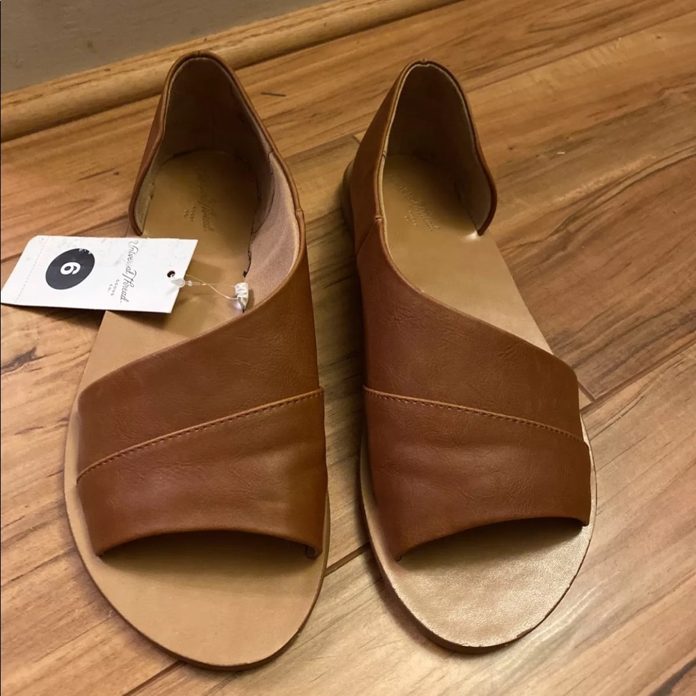 COPY - Women's Lissa Asymmetrical Slide Sandals - Universal Thread - Cognac siz…